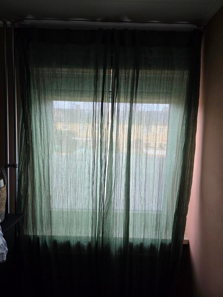 NIEUWE 2DELIGE GORDIJNEN LINNEN - INFO ZIE ADVERTENTIE, Huis en Inrichting, Stoffering | Gordijnen en Lamellen, Nieuw, 200 cm of meer