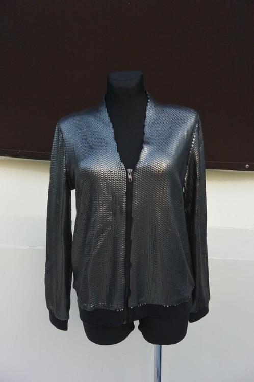 Style & Butler vest jasje M zwart metaal , apart, Kleding | Dames, Truien en Vesten, Gedragen, Maat 38/40 (M), Grijs, Ophalen of Verzenden