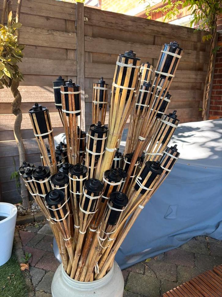 Fakkels voor bruiloft of buitenfeest, Tuin en Terras, Fakkels, Gebruikt, Ophalen