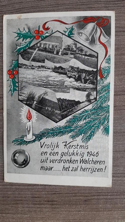 Oude ansichtkaart kerst 1945, Verzamelen, Ansichtkaarten | Nederland, Gelopen, Zeeland, 1940 tot 1960, Ophalen
