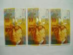 1623. Switzerland, 3 X 10 franken 2010 UNC Le Corbusier., Verzenden, Overige landen, Setje