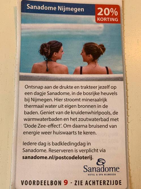 Sanadome 20% korting voor maximaal 4 personen, Tickets en Kaartjes, Kortingen en Cadeaubonnen, Drie personen of meer, Spa of Sauna
