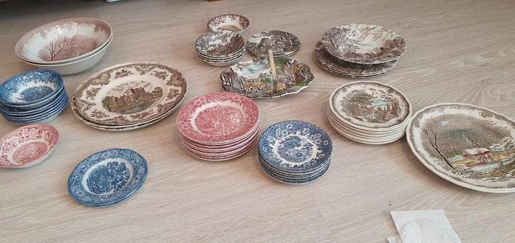 Engels servies – Johnson Bros & Enoch Wedgwood – mix van ser, Antiek en Kunst, Antiek | Bestek, Ophalen