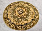 Vintage oosters rond wol vloerkleed medallion green 80x80cm, Persian Perzisch vintage oosters hype, 50 tot 100 cm, Zo goed als nieuw