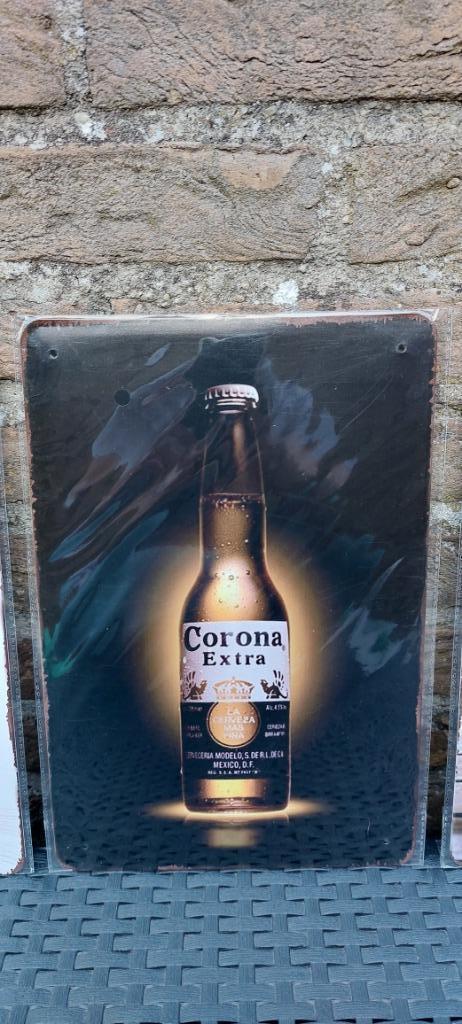 Metalen reclamebord Corona (nr6), Verzamelen, Biermerken, Nieuw, Reclamebord, Plaat of Schild, Overige merken, Ophalen of Verzenden