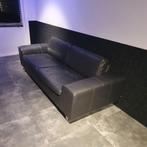 H&H Relaxbank Bankstel Zwart leer, Henders & Hezel, 2,5 zits, Gebruikt, 150 tot 200 cm, Tweepersoons, 75 tot 100 cm