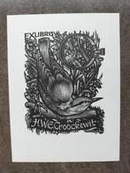 Exlibris H.W.E. Croockewit (Battermann) (vogel, boomklever), Antiek en Kunst, Kunst | Etsen en Gravures, Ophalen of Verzenden