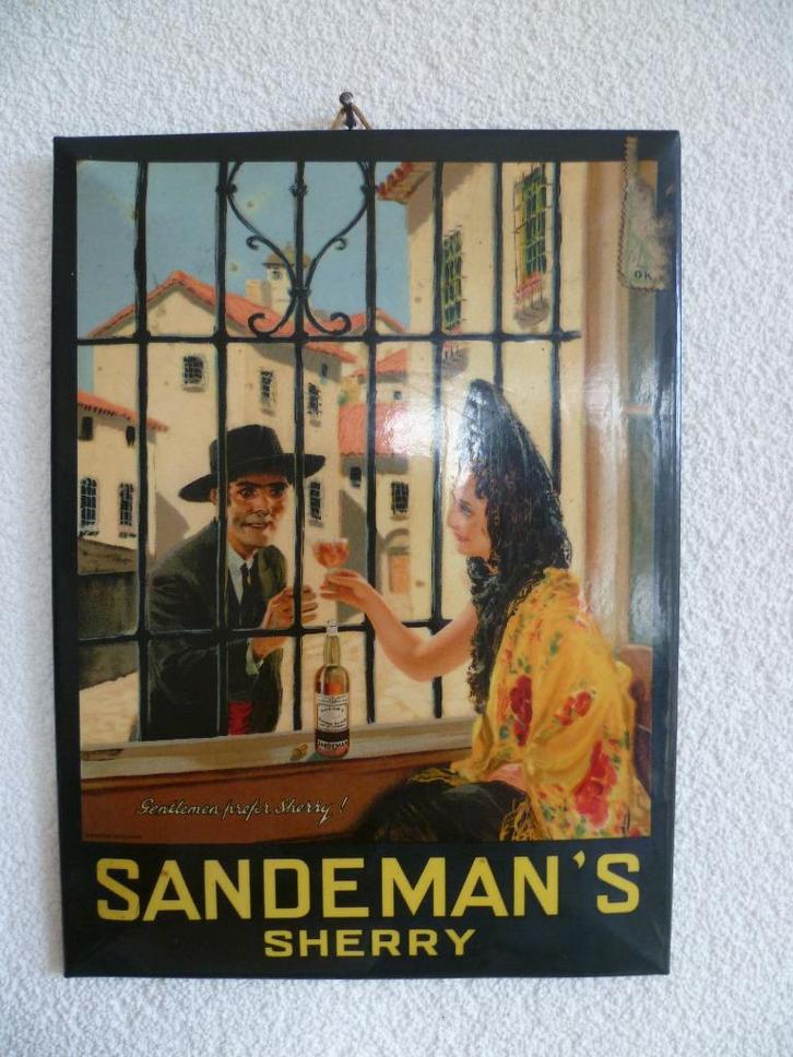 GLACOIDE RECLAME DISPLAY"SANDEMAN'S SHERRY"UIT JAREN 50/60, Verzamelen, Merken en Reclamevoorwerpen, Gebruikt, Reclamebord, Ophalen of Verzenden