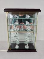 Schitterende vitrine display 13 kristallen dieren beeldjes, Antiek en Kunst, Ophalen of Verzenden