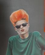 Cisca Bogman vrouw met zonnebril en groen shirt - pop art, Antiek en Kunst, Ophalen