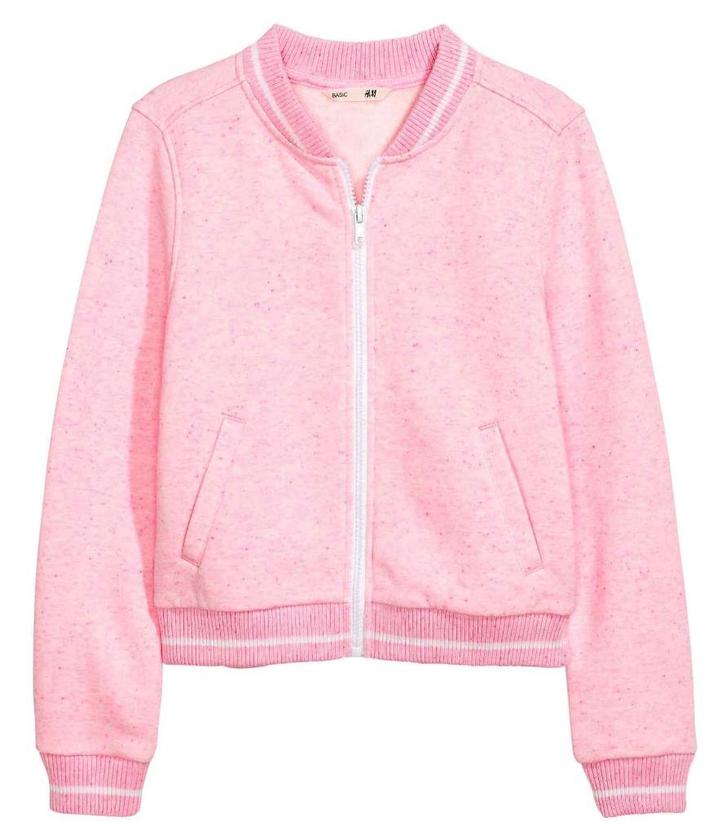 H&M sweatvest vest bomber jas roze gemeleerd maat 158-164, Kinderen en Baby's, Kinderkleding | Maat 158, Nieuw, Meisje, Jas, Ophalen of Verzenden