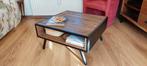 Salontafel hout met metaal, Ophalen, 50 tot 100 cm, Metaal, Vierkant