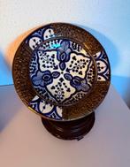 Oude vintage Arabisch schaal met blauw en wit patroon, Antiek en Kunst, Antiek | Keramiek en Aardewerk, Ophalen of Verzenden