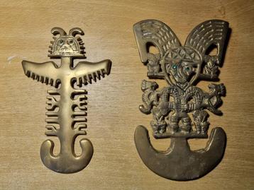 Colombia vintage massief messing plaquette beschikbaar voor biedingen