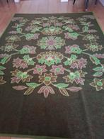 Retro wollen deken 190x240 groen - 2 persoons, Ophalen of Verzenden