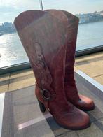 Bruine leren laarzen, Kleding | Dames, Schoenen, Hoge laarzen, Bruin, Nieuw, Ophalen of Verzenden