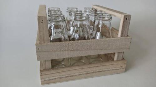 Houten kist met 9 flessen p/st. NU 12,95!, Huis en Inrichting, Woonaccessoires | Overige, Nieuw, Ophalen of Verzenden