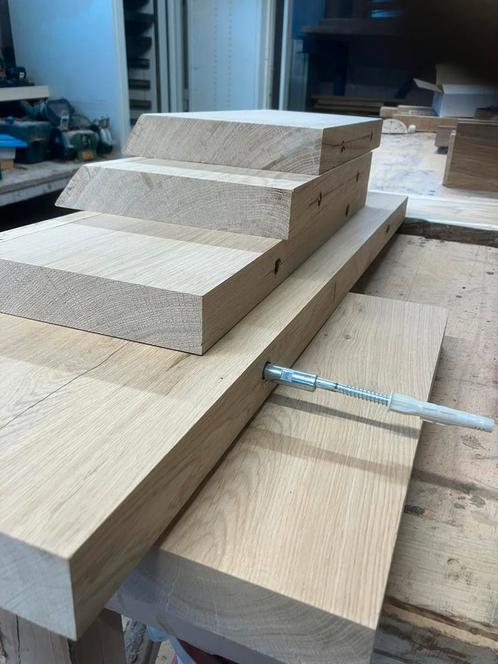 Eiken Wandplank I ZwevendePlank Inclusief bevestigning, Huis en Inrichting, Woonaccessoires | Wanddecoraties, Zo goed als nieuw