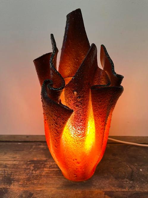 Vintage mid century Georgia Jacob style lamp, Huis en Inrichting, Lampen | Tafellampen, Gebruikt, Minder dan 50 cm, Kunststof
