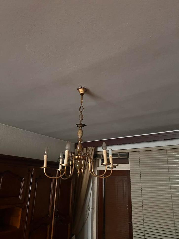 Klassieke Hanglamp met 5 Armen, Huis en Inrichting, Lampen | Hanglampen, Gebruikt, Minder dan 50 cm, Metaal, Ophalen