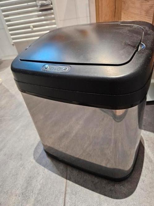 Prullenbak met sensor  zwart/zilverkleurig, Witgoed en Apparatuur, Broodroosters, Zo goed als nieuw, Ophalen of Verzenden