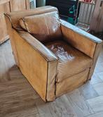 Comfortabele leren fauteuil, Huis en Inrichting, Ophalen, Gebruikt, Vintage, 75 tot 100 cm
