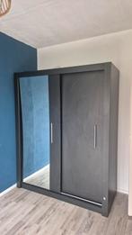 Zwarte kledingkast met spiegel - zelf demonteren, 150 tot 200 cm, Ophalen of Verzenden, Zo goed als nieuw, 150 tot 200 cm