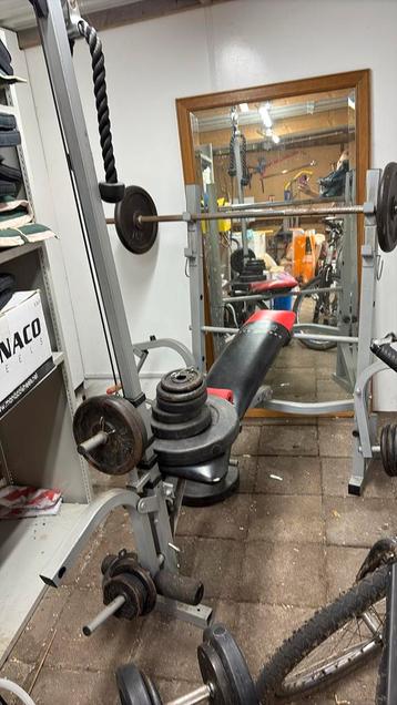 Fitness toestel, vele gewichten, gebruikt beschikbaar voor biedingen