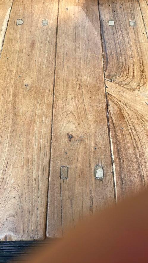Te koop aangeboden teakhouten tafel, Huis en Inrichting, Tafels | Eettafels, Gebruikt, 100 tot 150 cm, 150 tot 200 cm, Vijf personen of meer