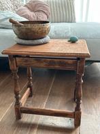 Vintage Houten Bijzettafel, Minder dan 45 cm, Minder dan 55 cm, Gebruikt, Vierkant