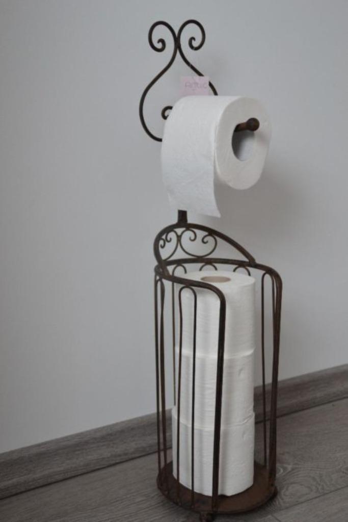 Staander Wc-Rolhouder + Reserve Landelijk, Huis en Inrichting, Badkamer | Badkamermeubels, Nieuw, Overige typen, Minder dan 100 cm
