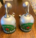 Te koop mancave cafe 2 mooie Heineken wandlampen compleet, Ophalen of Verzenden, Zo goed als nieuw, Metaal, Mancave cafe