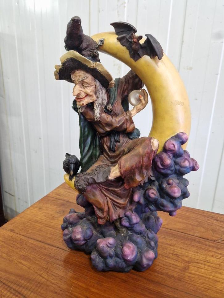 Halloween Heksenbeeld - 42cm - Zeer Goede Staat, Antiek en Kunst, Kunst | Beelden en Houtsnijwerken, Ophalen of Verzenden