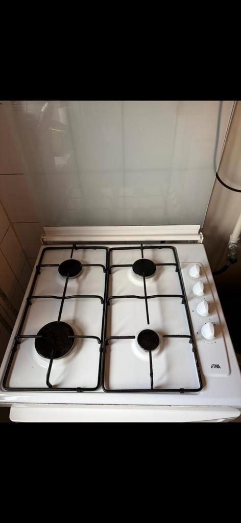 Etna 4-pits gaskookplaat met glazen afdekplaat, Witgoed en Apparatuur, Fornuizen, Gebruikt, Vrijstaand, Gas, 4 kookzones, Ophalen of Verzenden