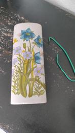 Vintage radiatorbakje bloemen blauw, Gebruikt, Ophalen of Verzenden