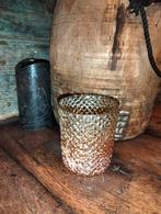 Mooi leuk brocante waxinelichtje goudkleurig, Overige materialen, ., Ophalen of Verzenden, Zo goed als nieuw