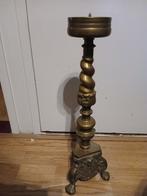 Antieke, zware  kerk kandelaar van koper ,50cm hoog, Ophalen of Verzenden, Koper of Brons