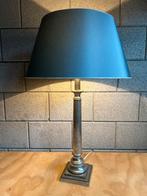 Grote Tinnen (95%) Lampvoet Lamp lichtblauwe Kap Tafellamp, Huis en Inrichting, Lampen | Tafellampen, Ophalen, Gebruikt, Vintage Tin