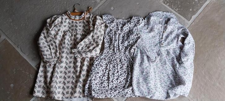 Pakket van 3 prachtige jurkjes maat 128, Kinderen en Baby's, Kinderkleding | Maat 128, Zo goed als nieuw, Meisje, Jurk of Rok