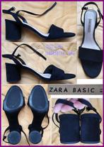 ZARA zwarte nubuck leren sandalen maat 41 zgan, Zo goed als nieuw, Zara, Zwart, Sandalen of Muiltjes