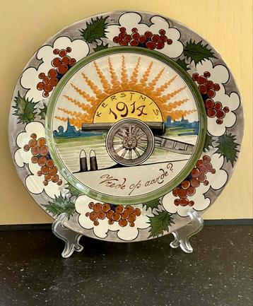 Zeldzaam Kerstbord 1914, WOI - Potterij Rembrandt Utrecht beschikbaar voor biedingen