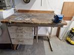Werkbank met bankschroef - VANDAAG OPHALEN, Doe-het-zelf en Verbouw, Werkbanken, Ophalen, Gebruikt, 70 tot 120 cm, Bankschroef