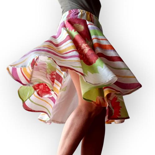 Swing rok cirkelrok hergebruikt materiaal rockabilly 38 40, Kleding | Dames, Rokken, Nieuw, Maat 38/40 (M), Overige kleuren, Knielengte