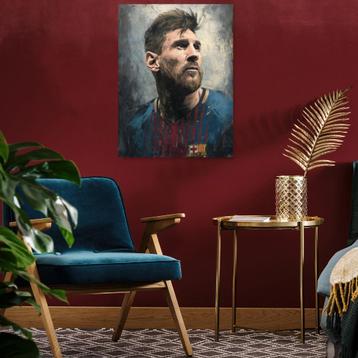 Canvas Schilderij - Voetbal - Portret Lionel Messi beschikbaar voor biedingen