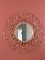 Rotan spiegel, Huis en Inrichting, Woonaccessoires | Spiegels, Ophalen, Rond, Zo goed als nieuw, 75 tot 100 cm