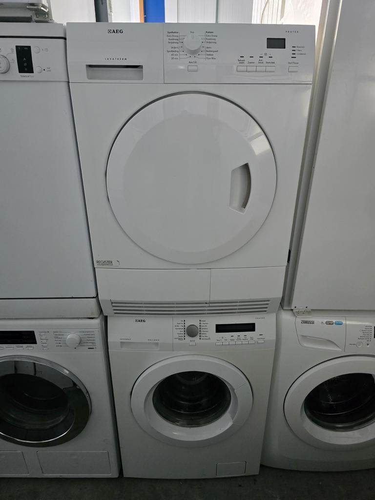 Keurige ruime AEG was- en droogset! Garantie! Bezorgen kan!✅, Ophalen of Verzenden, Zo goed als nieuw, Aeg, 85 tot 90 cm