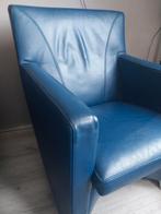 Fauteuil Leolux blauw, Ophalen, Zo goed als nieuw, Rechthoekig, Leer