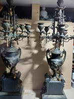 Twee grote zware bronzen kandelaar vijfarmig, Ophalen of Verzenden