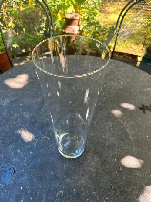 Hoge glazen vaas, Huis en Inrichting, Woonaccessoires | Vazen, Zo goed als nieuw, Minder dan 50 cm, Glas, Ophalen