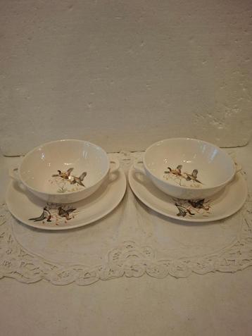 Villeroy & Boch - 2 soepkommen & schotel met wilde eendjes beschikbaar voor biedingen